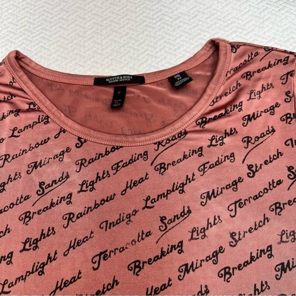 SCOTCH & Soda💜Pink Graphic Short Sleeve T-Shirt Size XS - Picture 10 of 13